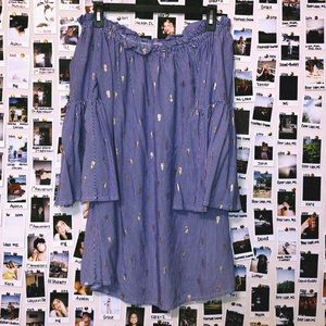 Pineapple off the shoulder top.